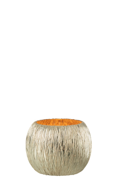 J-Line lantaarn glas zilver klein