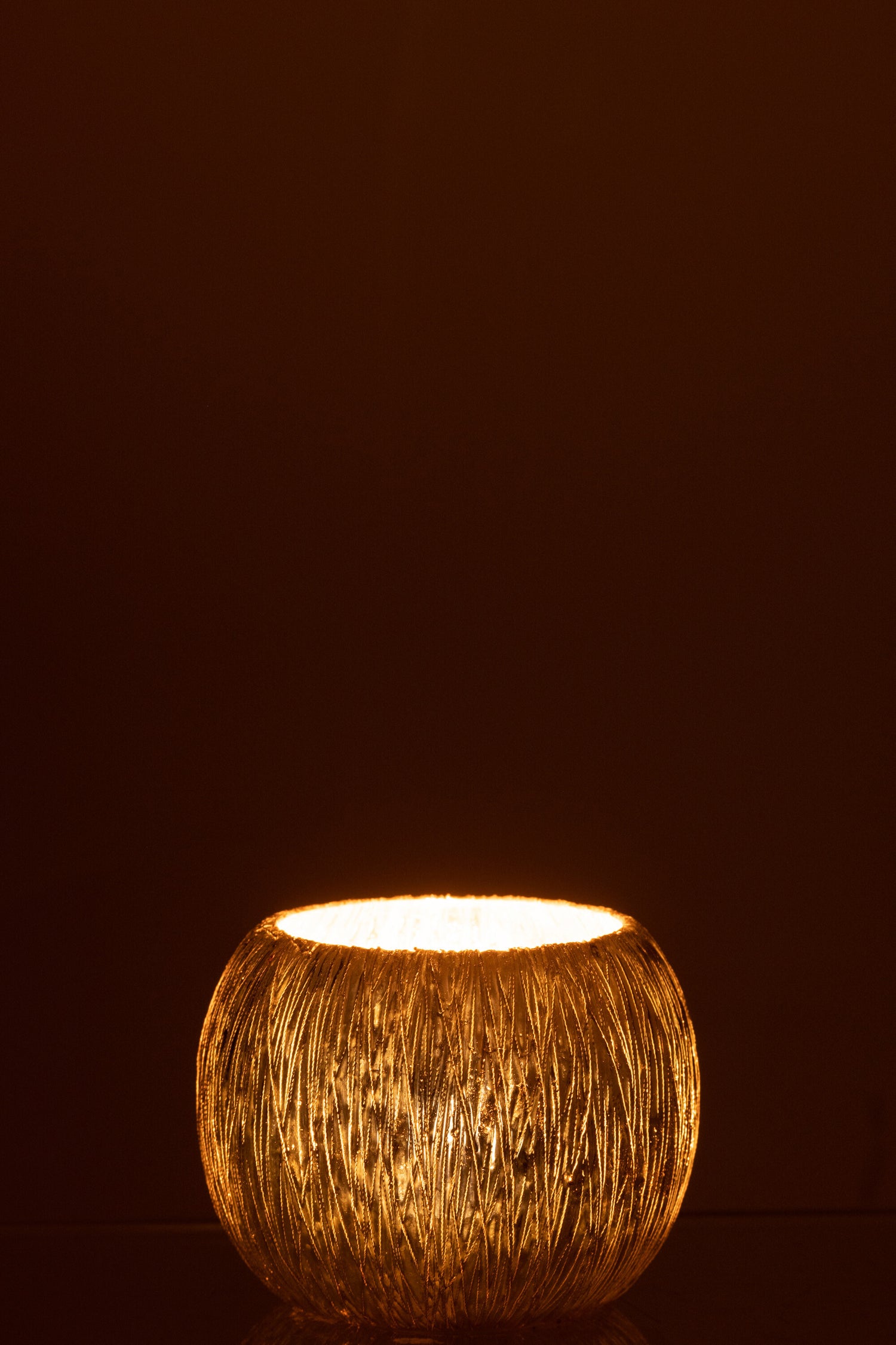 J-Line lantaarn glas zilver klein