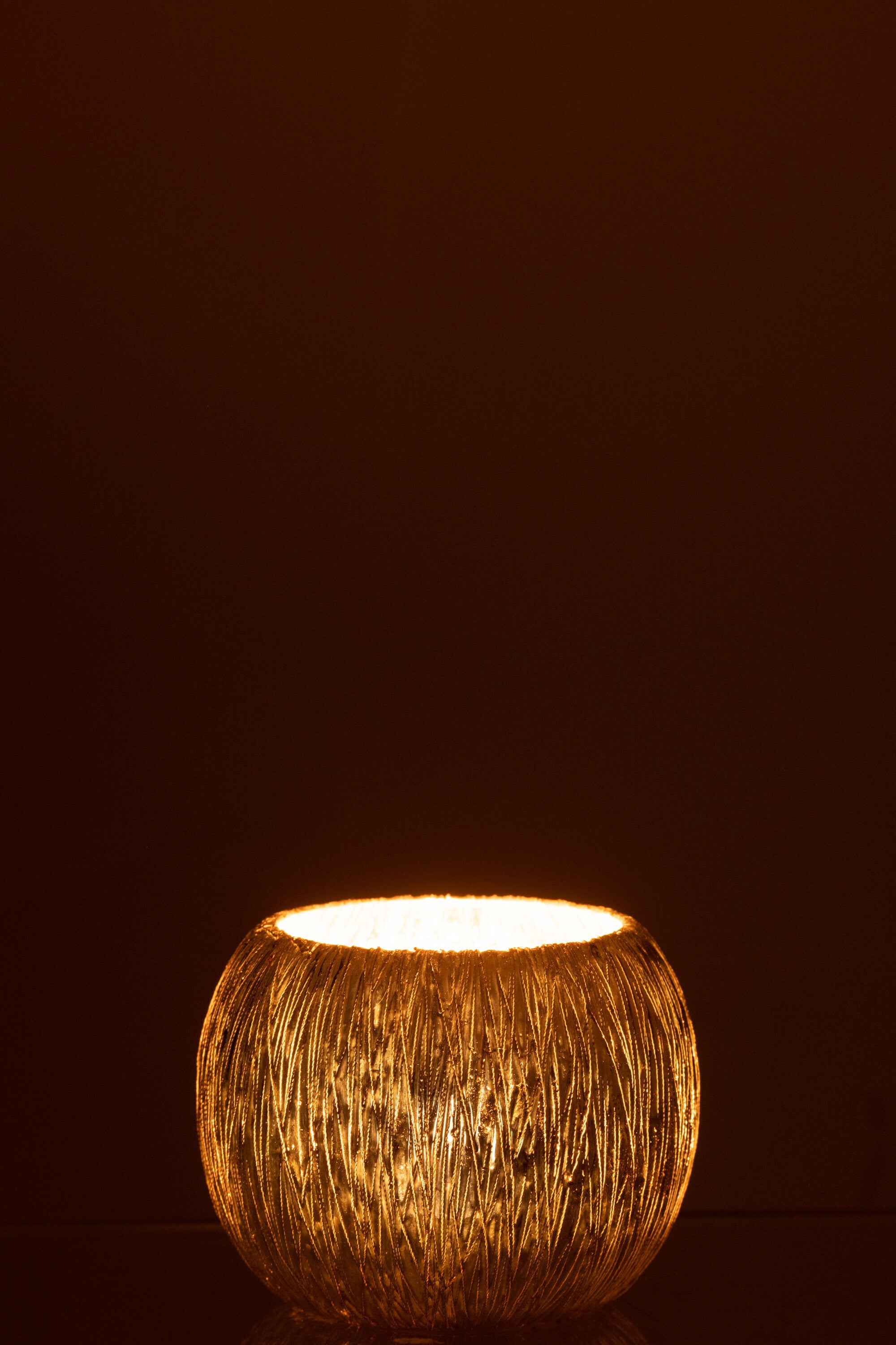 J-Line lantaarn glas zilver klein