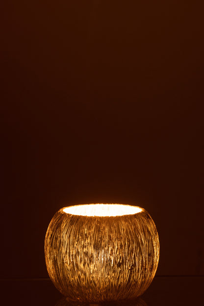 J-Line lantaarn glas zilver klein