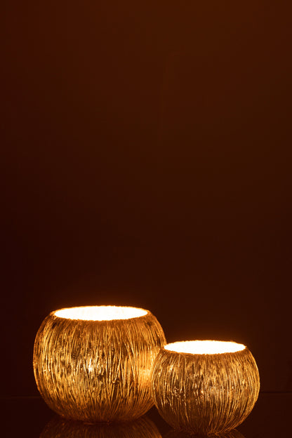 J-Line lantaarn glas zilver klein