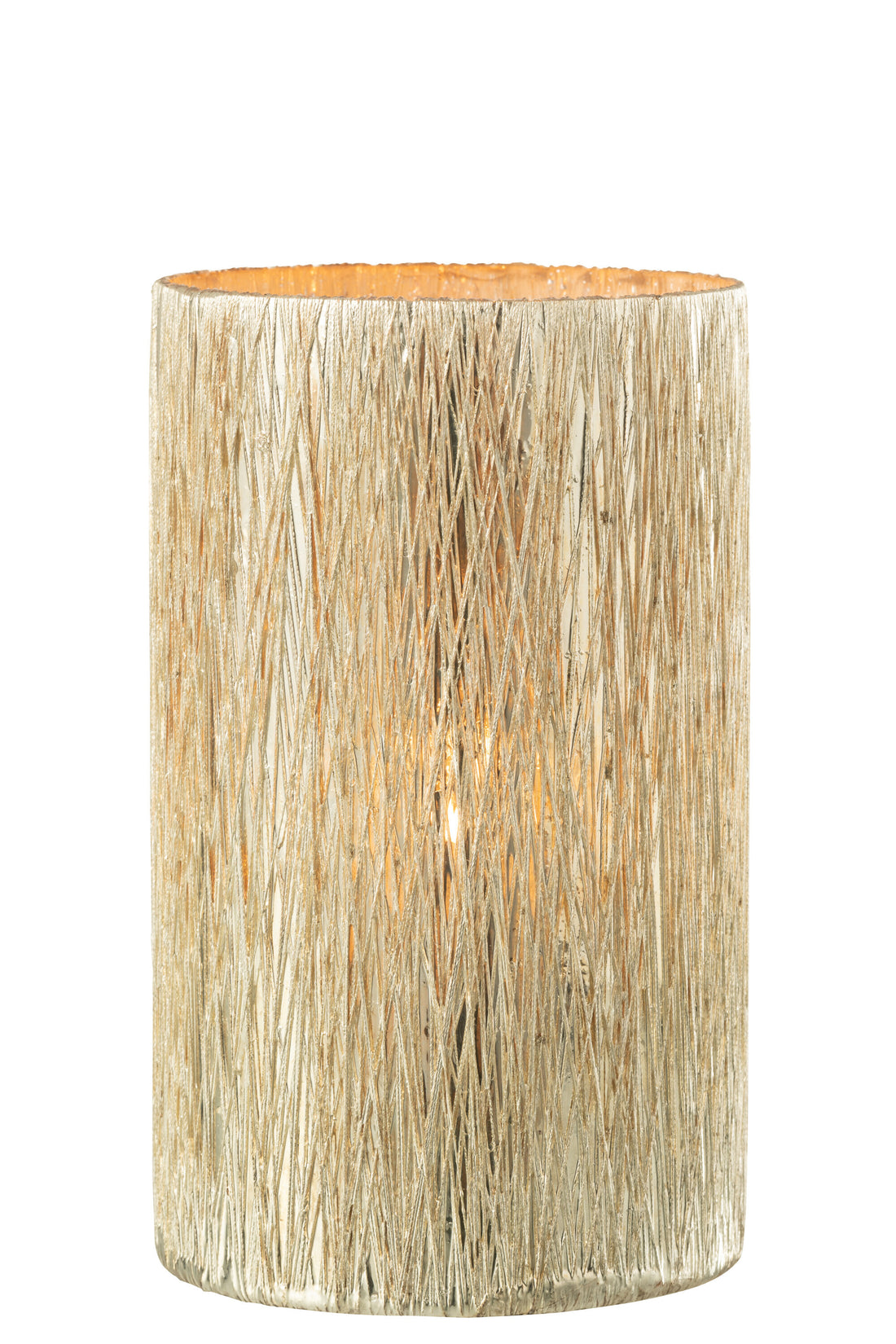 J-Line lantaarn glas zilver groot