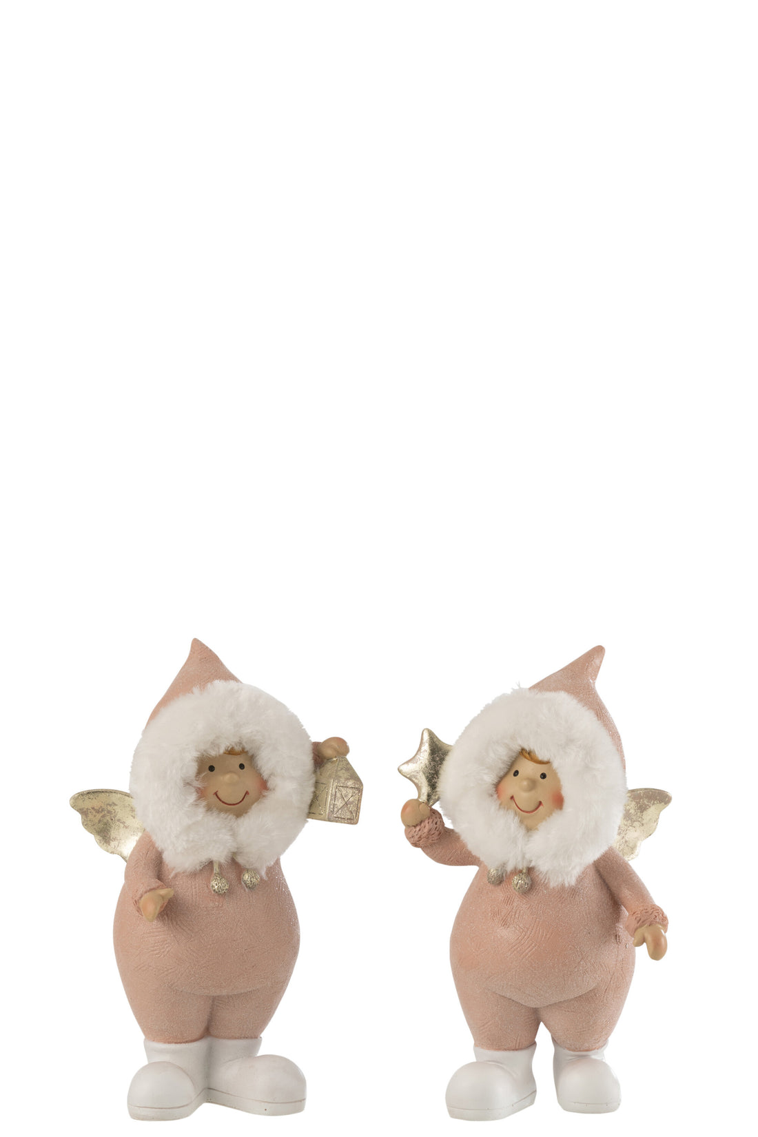 Engel Ster En Lantaarn Poly Roze Groot Assortiment Van 2