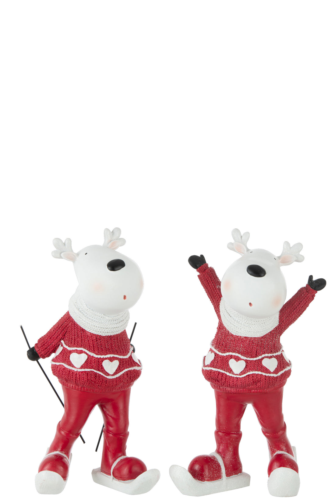 Rendier Skiën Poly Wit/Rood Groot Assortiment Van 2