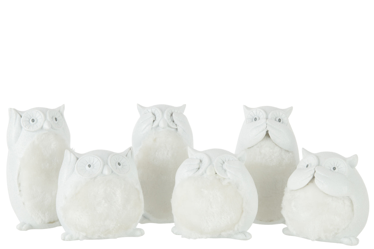 Uil Zien/Horen/Spreken Poly Beige Groot Assortiment Van 3