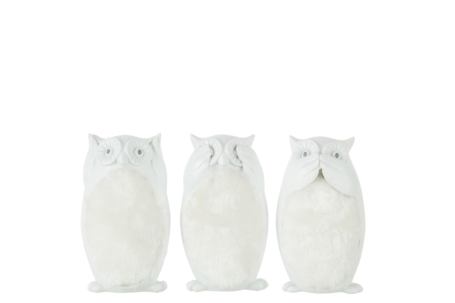 Uil Zien/Horen/Spreken Poly Beige Groot Assortiment Van 3