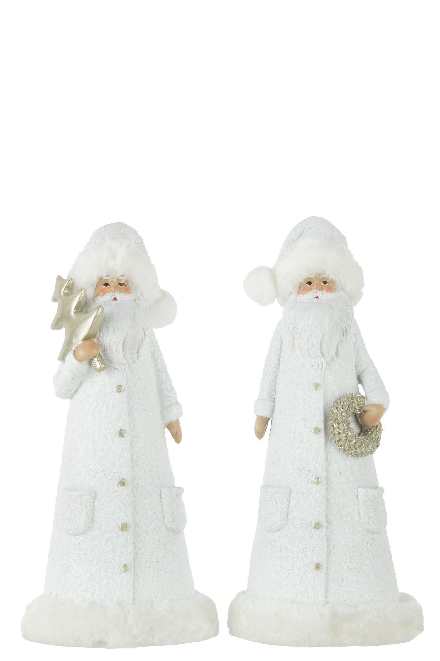 Kerstman Poly Wit/Goud Grote Assortiment Van 2