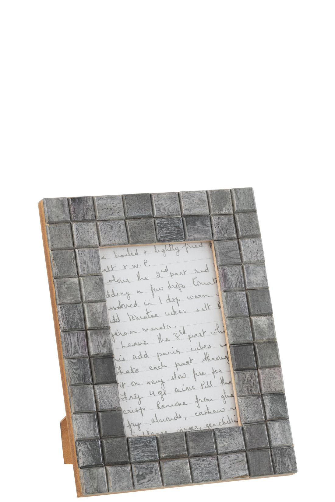 J-Line Fotokader Patroon Vierkant 10X15 Hout/Hoorn Grijs S 17X22cm