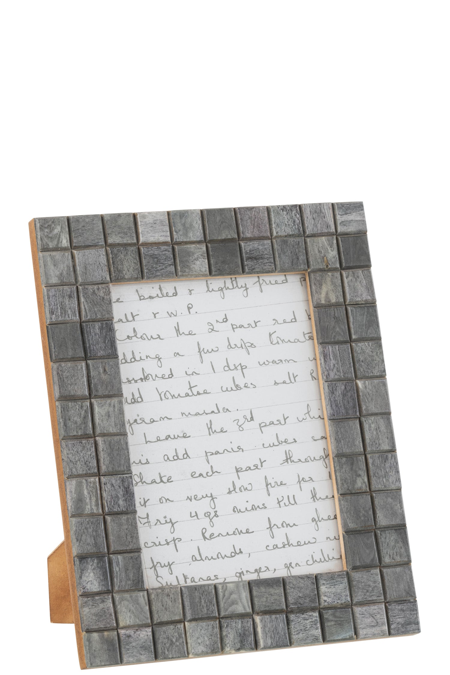 J-Line Fotokader Patroon Vierkant 13X18 Hout/Hoorn Grijs L 19X24cm