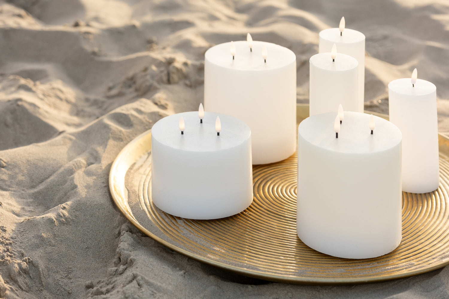 Kaars Led 3 Vlammen Wit Middelgroot