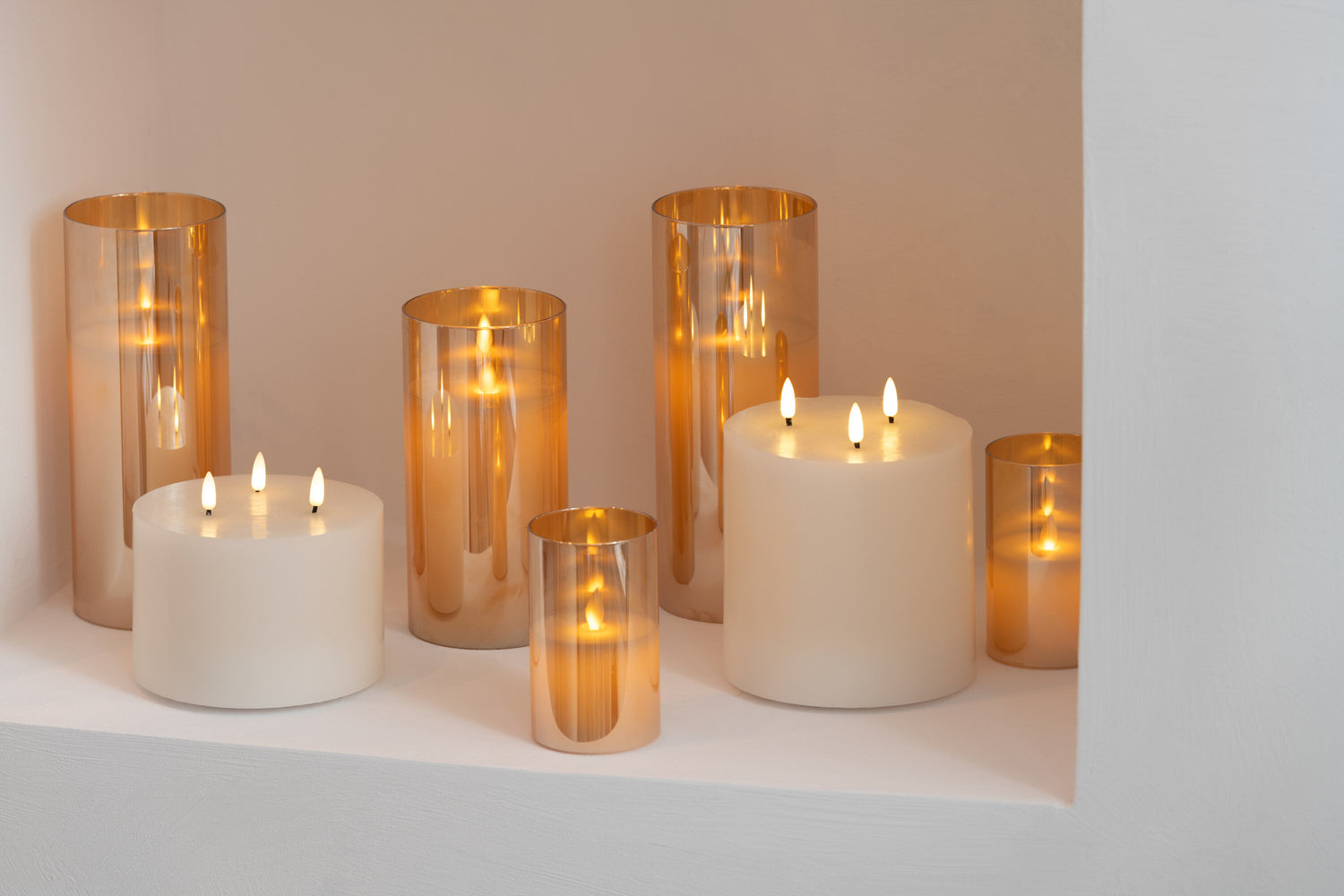 Kaars Led 3 Vlammen Wit Middelgroot