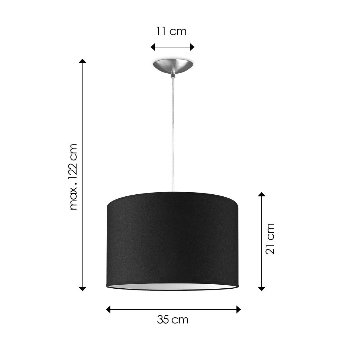 hanglamp Bling met lampenkap, E27, zwart, 35cm