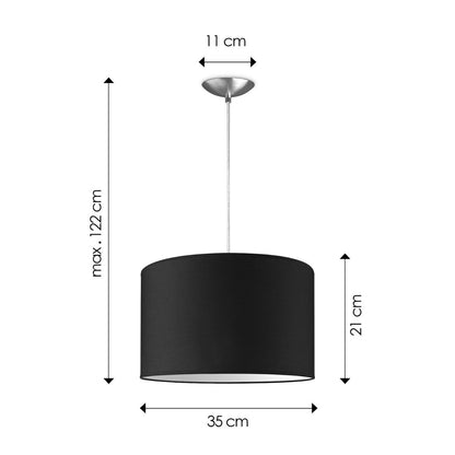 hanglamp Bling met lampenkap, E27, zwart, 35cm