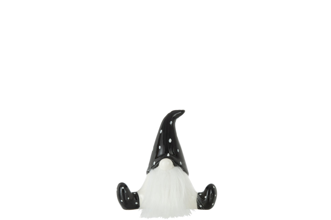J-Line Kerstfiguren - keramiek - zwart/wit - small