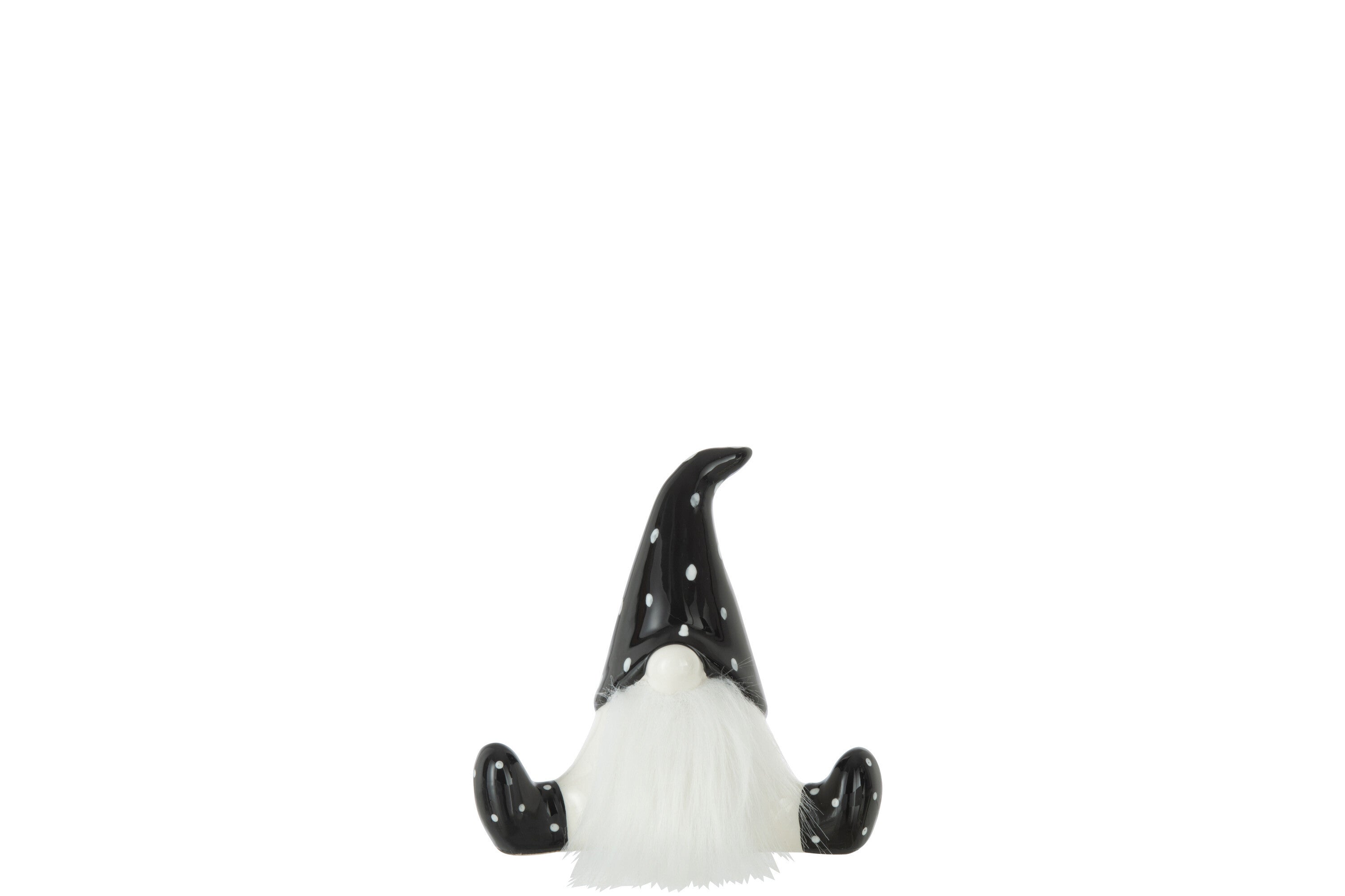 J-Line Kerstfiguren - keramiek - zwart/wit - small