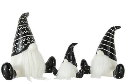 J-Line Kersthanger - keramiek - zwart/wit - large