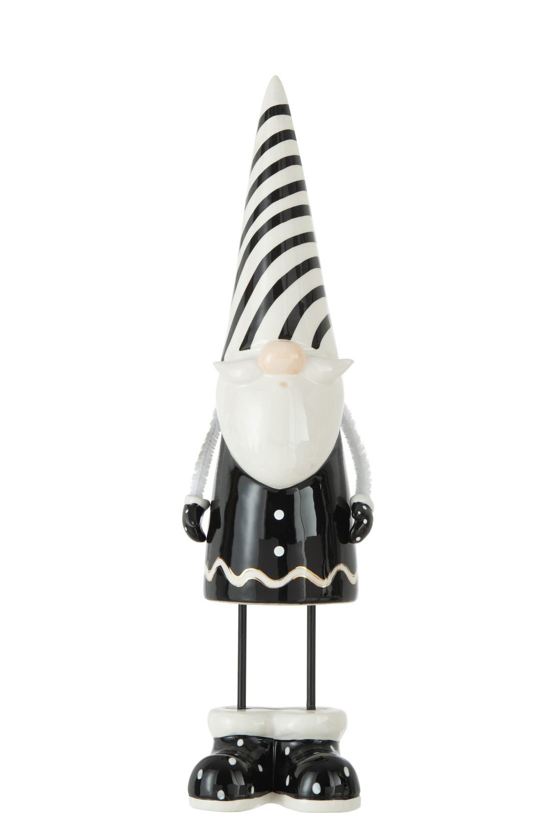 J-Line Kerstfiguren - keramiek - zwart/wit - large