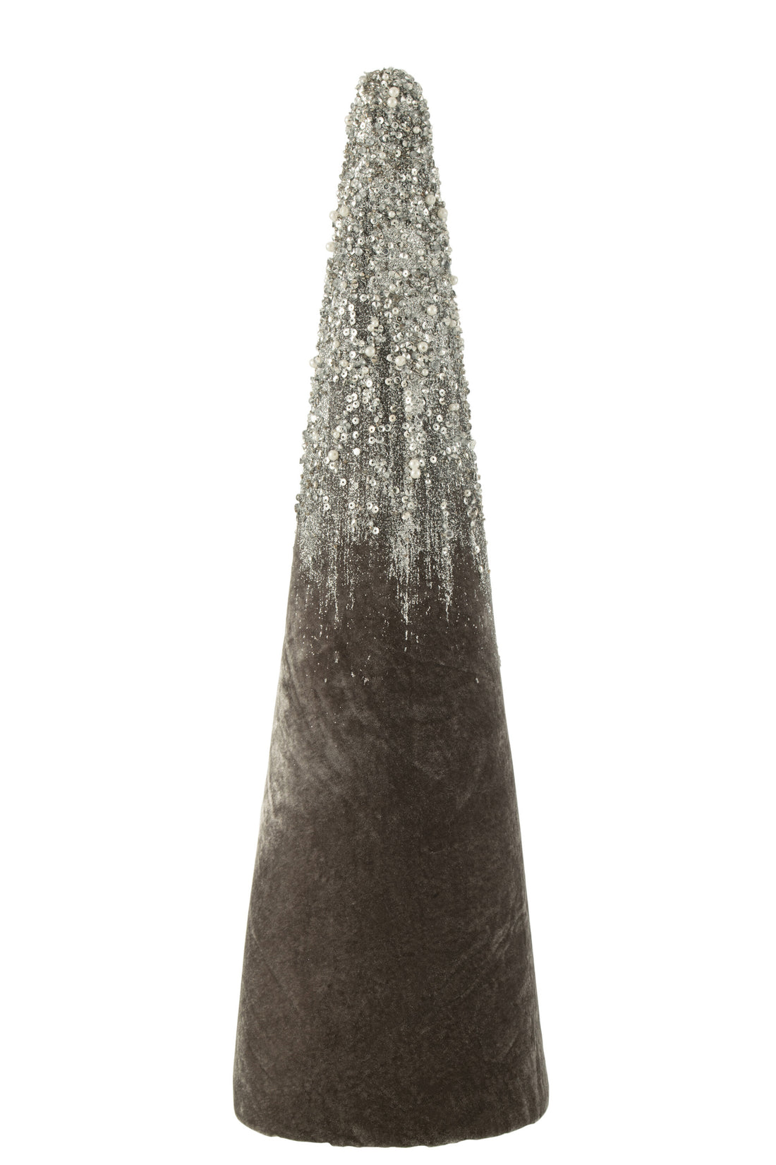 Kegel Fluweel Grijs Parels Goud Groot