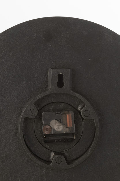 Klok Rond Metaal Zwart Klein