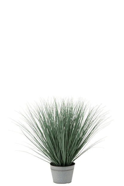 J-Line Grassen In Pot Metaal Plastiek Blauw/Groen Large