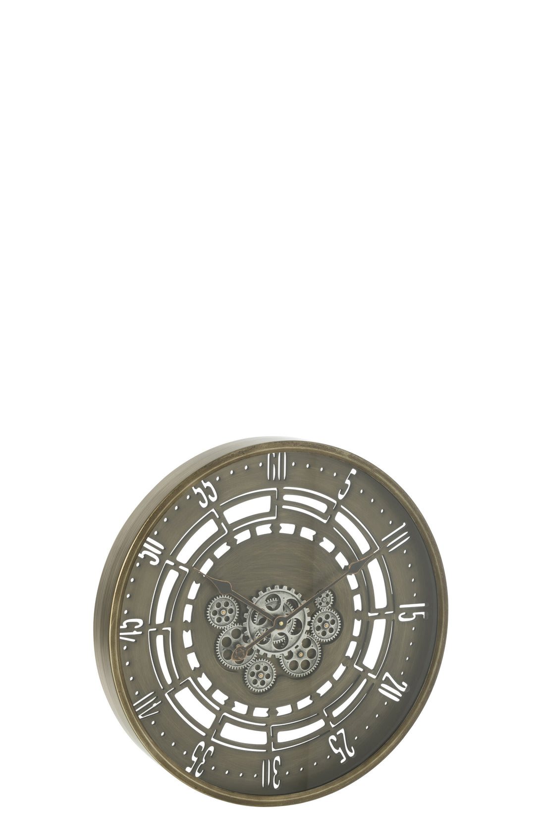 Klok Ronde Seconden Tandwielen Metaal Antiek Koper Klein