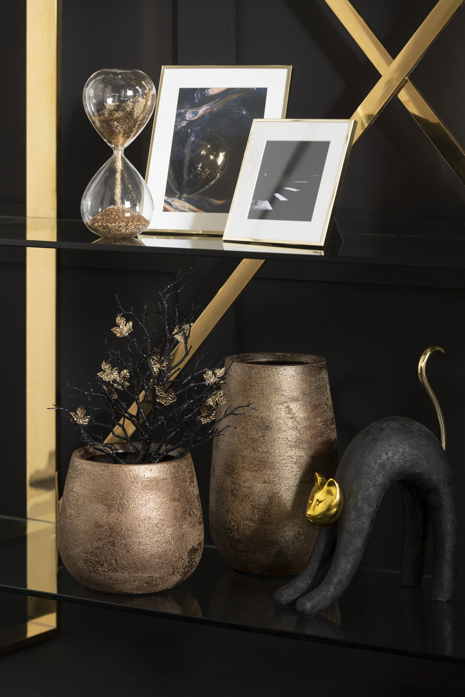 J-Line fotokader - metaal - goud - medium - 2 stuks