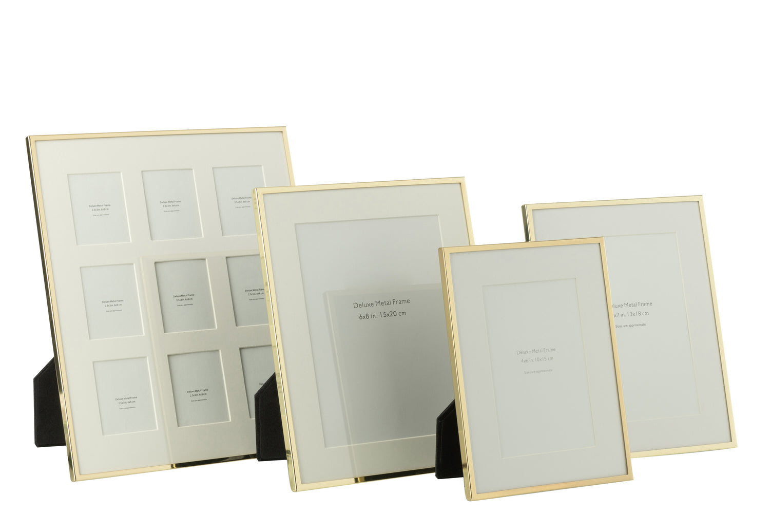 J-Line Fotokader Passe Partout Fijne Boord 9 Stuks 5X6,5 Metaal Goud