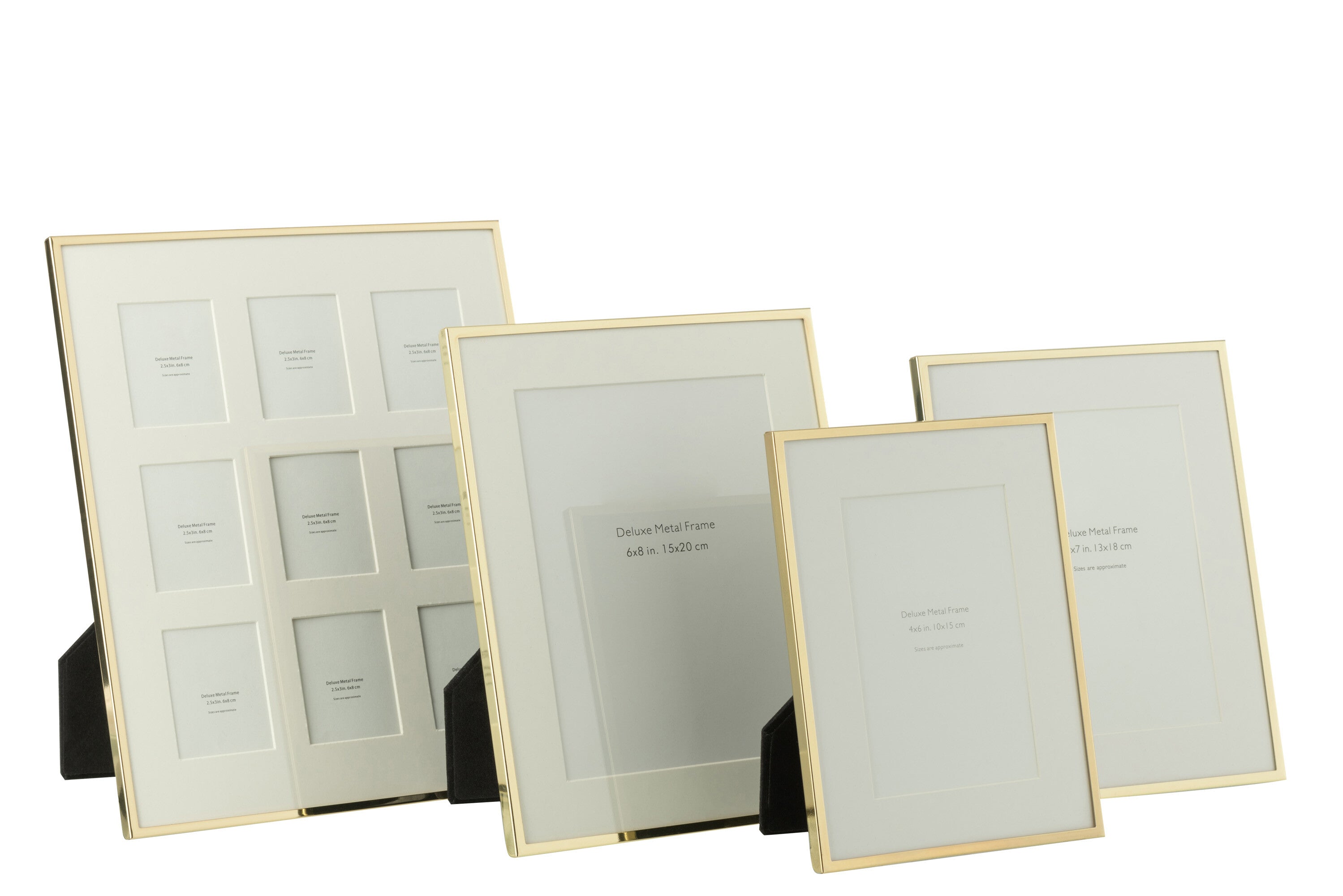 J-Line Fotokader Passe Partout Fijne Boord 9 Stuks 5X6,5 Metaal Goud