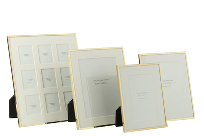J-Line Fotokader Passe Partout Fijne Boord 9 Stuks 5X6,5 Metaal Goud