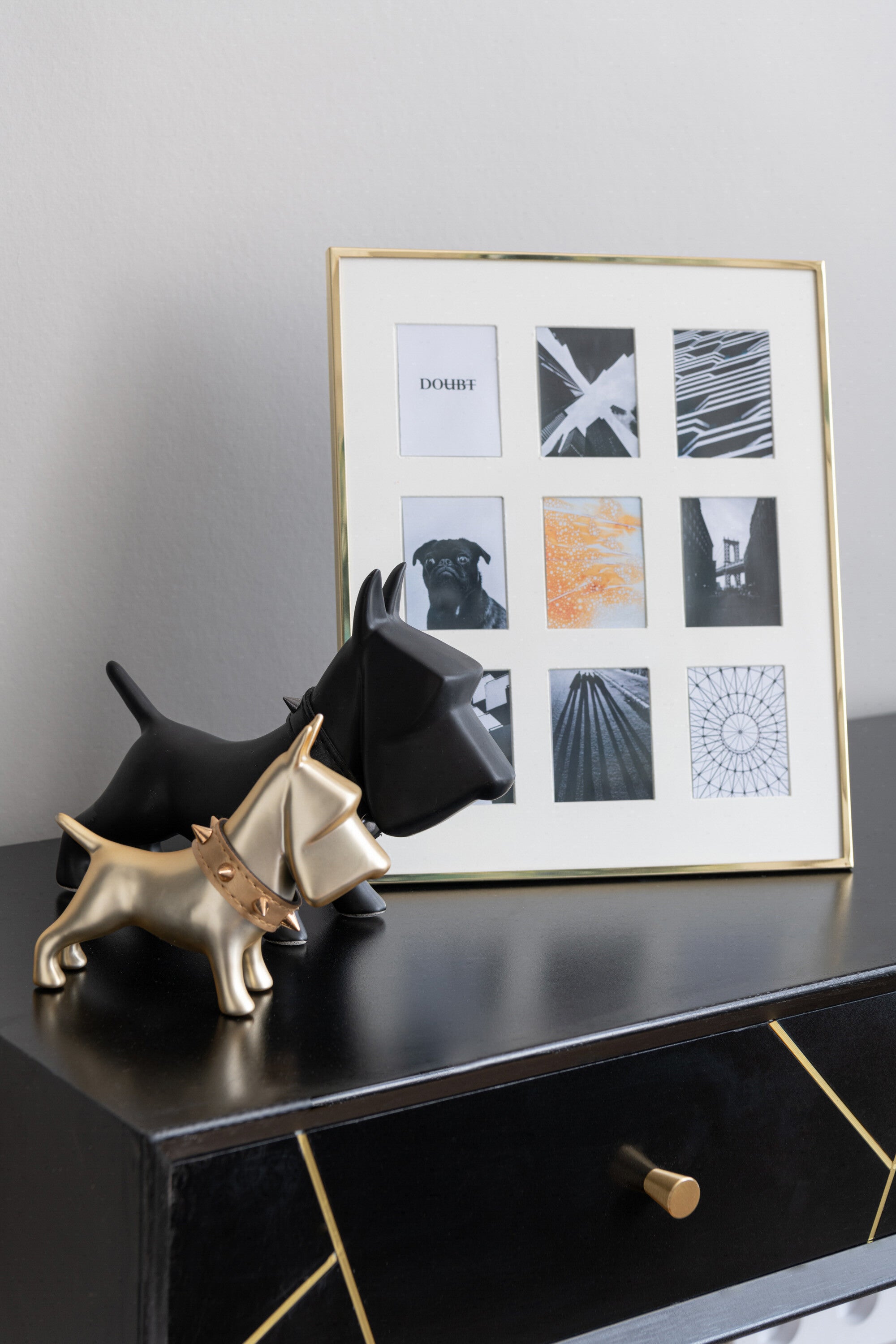 J-Line Fotokader Passe Partout Fijne Boord 9 Stuks 5X6,5 Metaal Goud