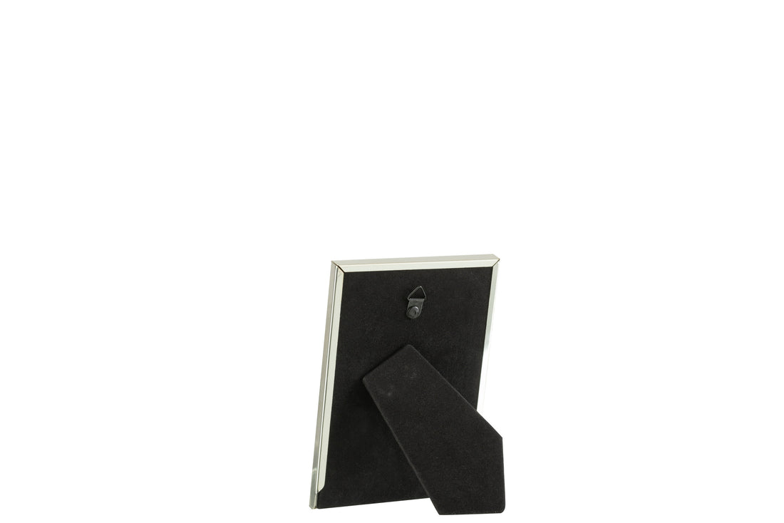 J-Line Fotokader Afgerond Lijnen Boord 10X15 Metaal Zilver Small