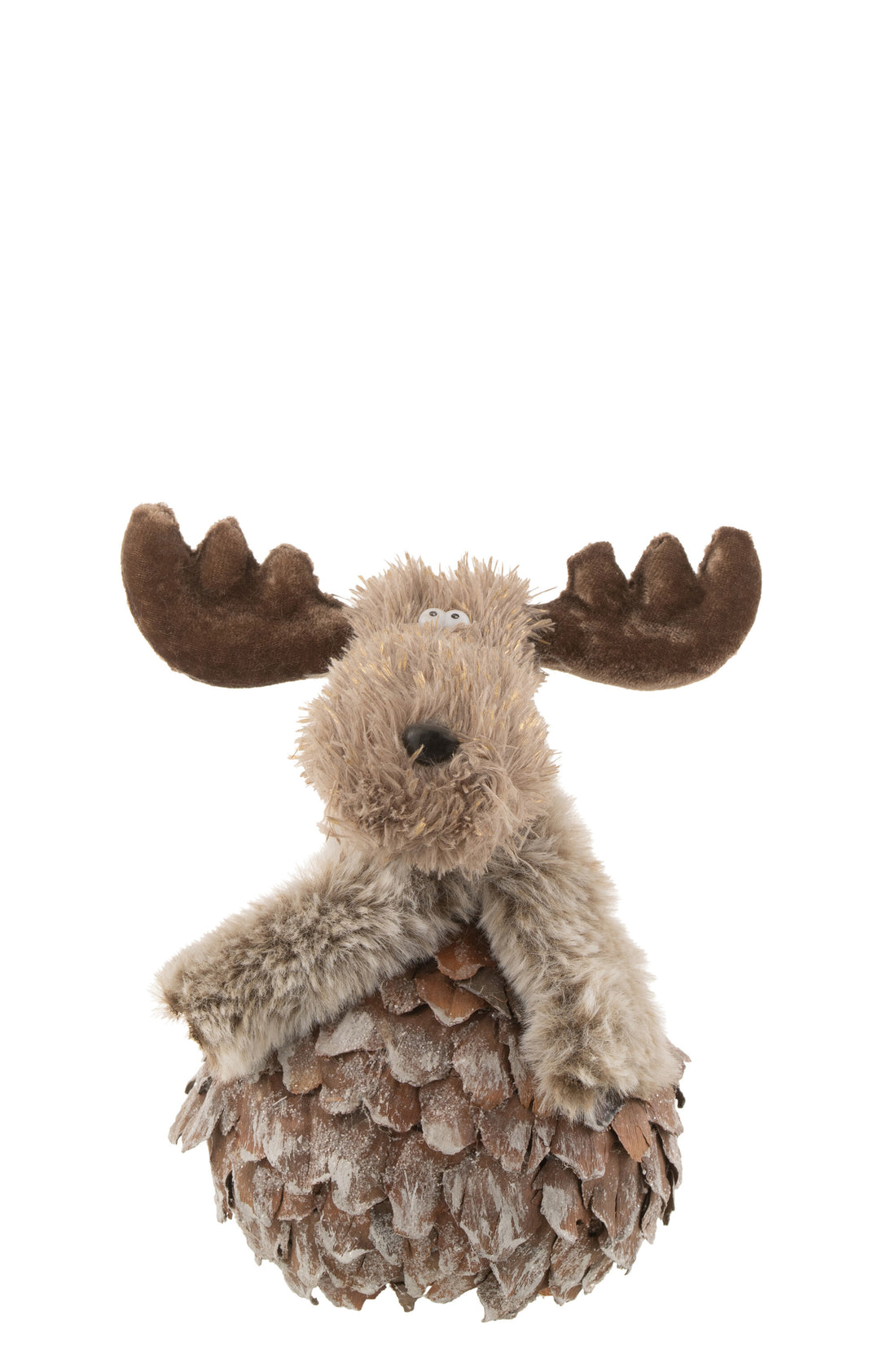 J-Line Rendier+Sjaal Schorsstukjes Bruin/Grijs Medium