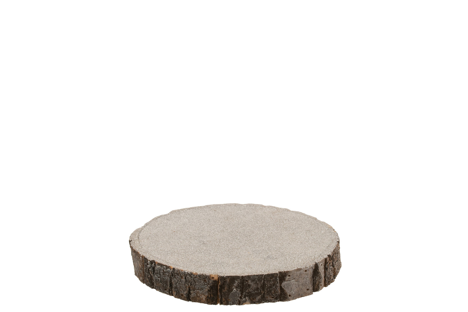 Schijf Decoratieve Boomschors Bruin Glitter Zilver Middelgroot