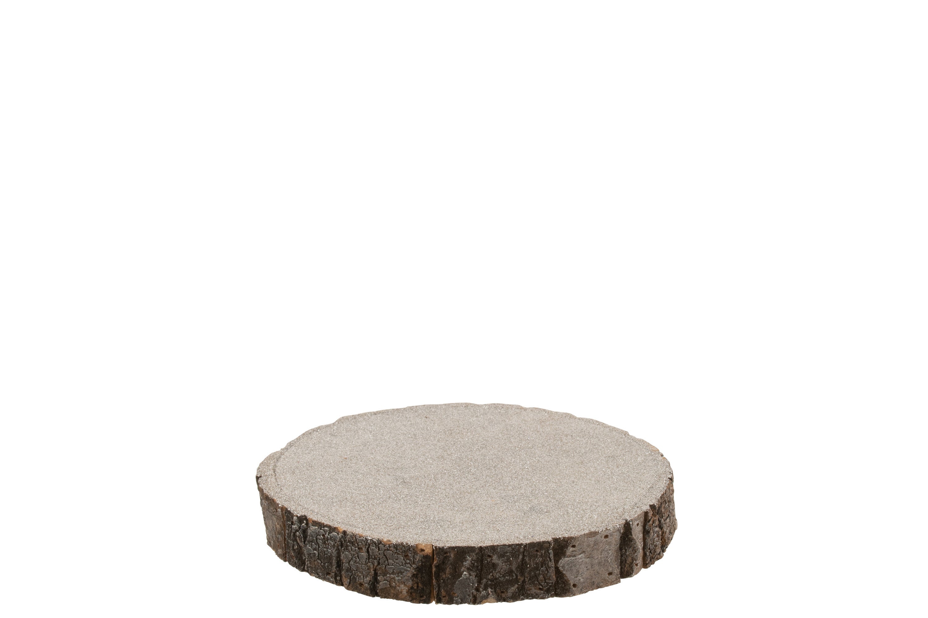 Schijf Decoratieve Boomschors Bruin Glitter Zilver Middelgroot