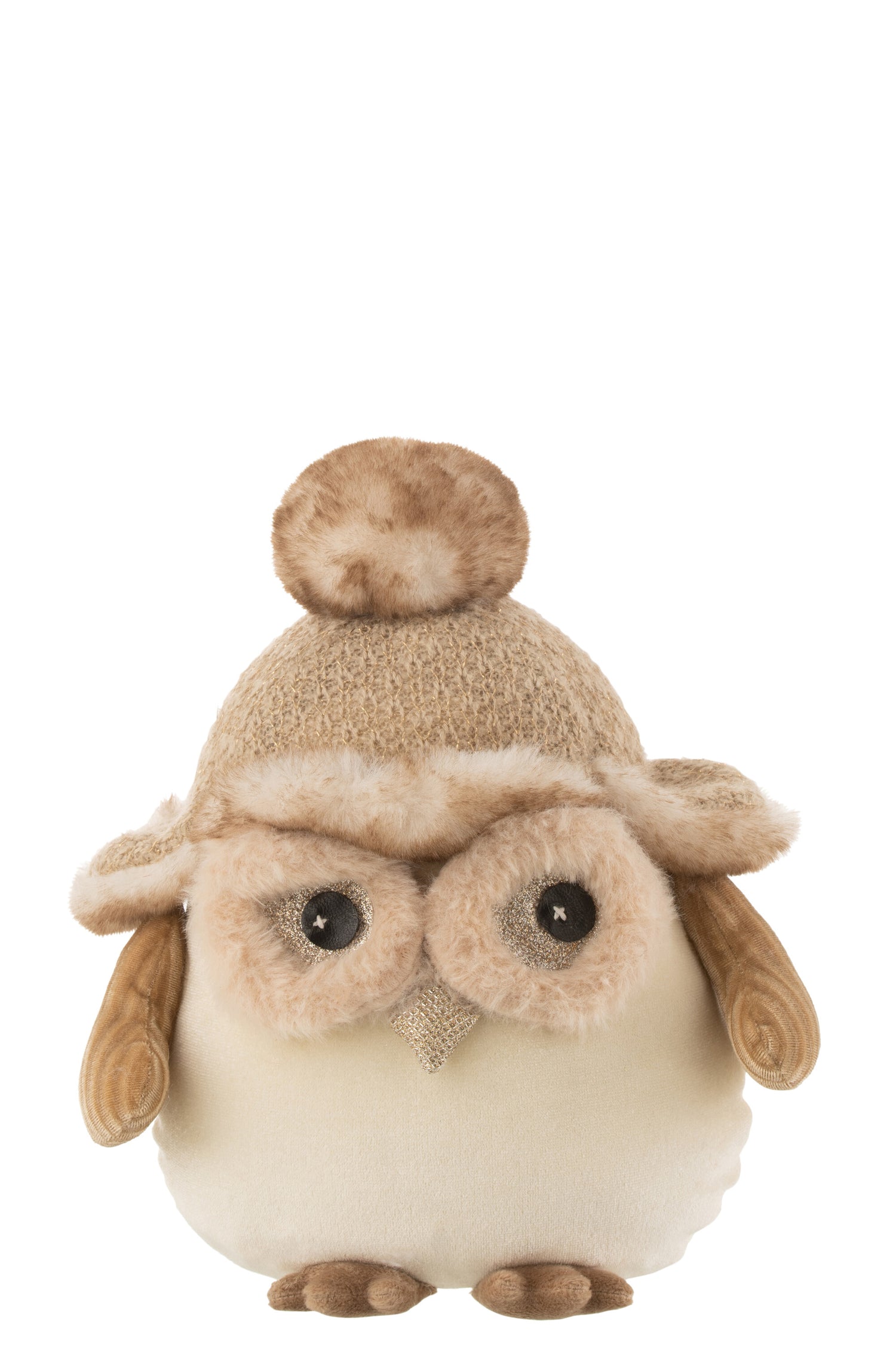 J-Line Uil Staand Textiel Beige/Bruin Large