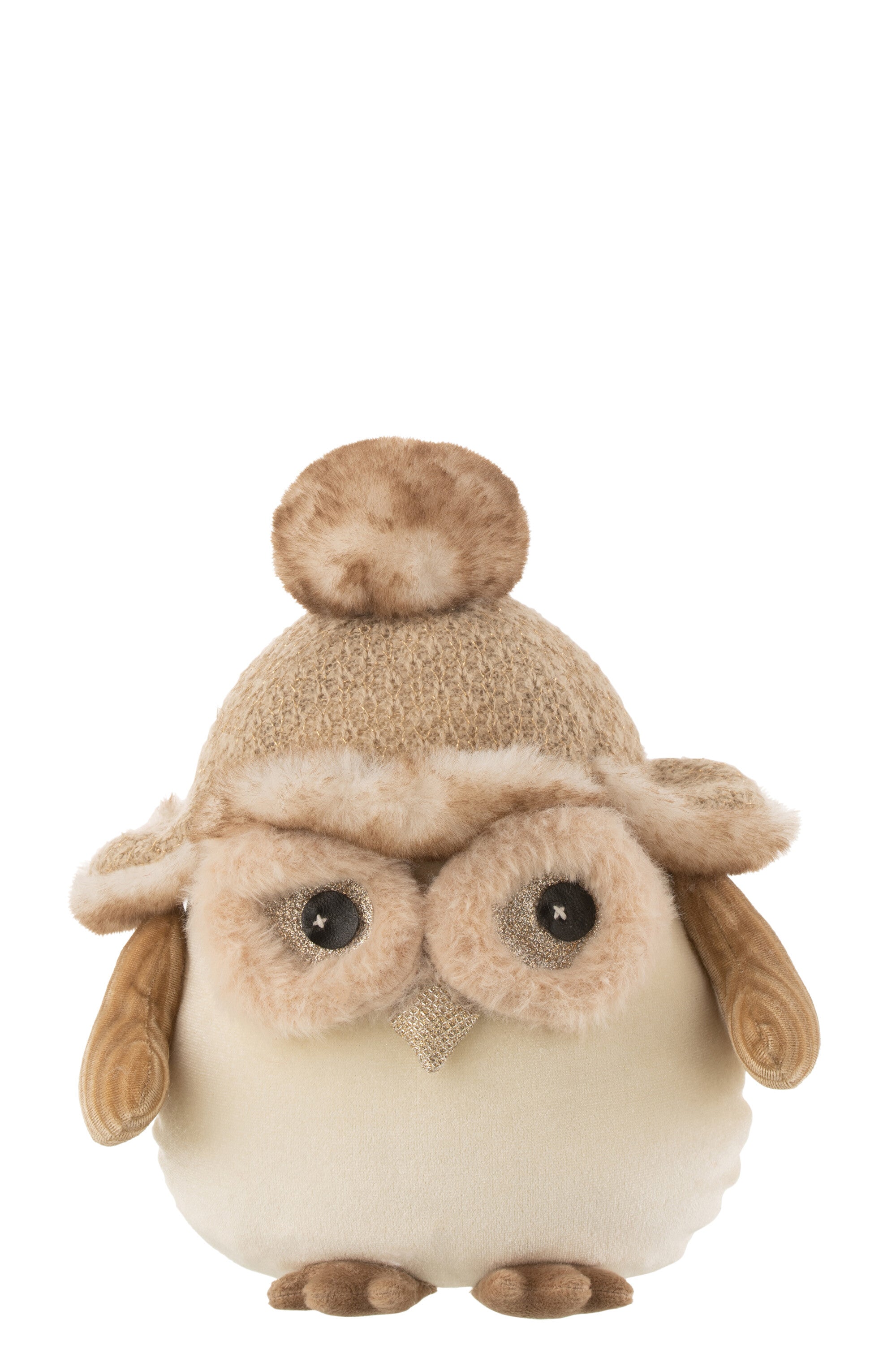 J-Line Uil Staand Textiel Beige/Bruin Large