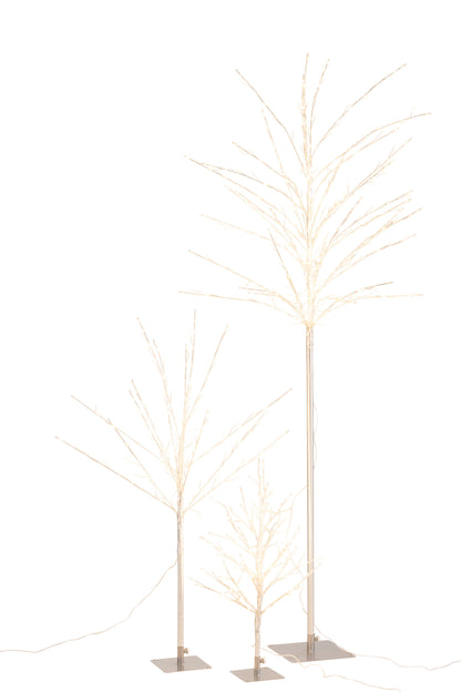 J-Line Kale Boom+Led Metaal Zilver Large