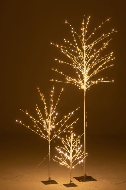 J-Line Kale Boom+Led Metaal Zilver Large