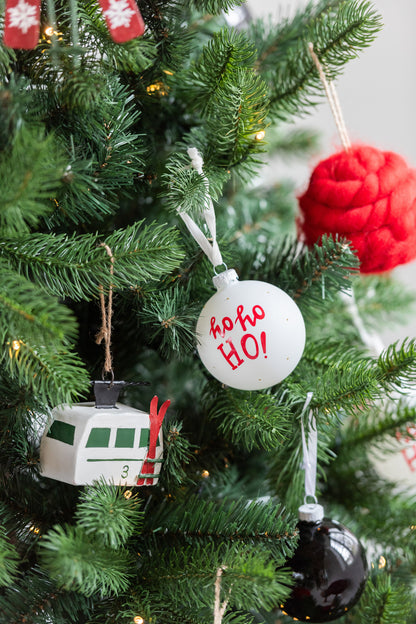 J-Line Kerstballen - glas - rood - 6x