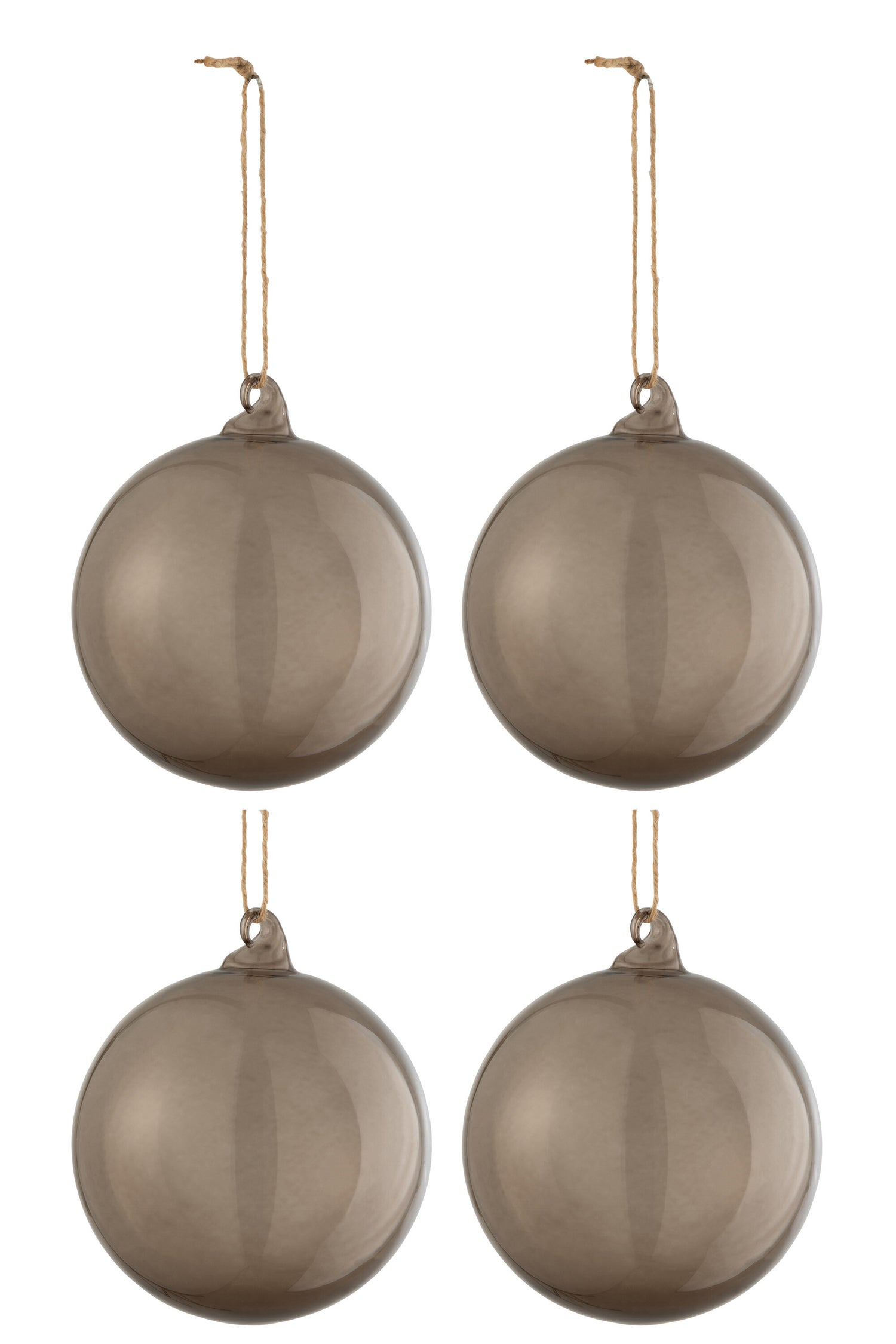 Doos van 4 kerstballen Normaal Transparant Grijs Groot