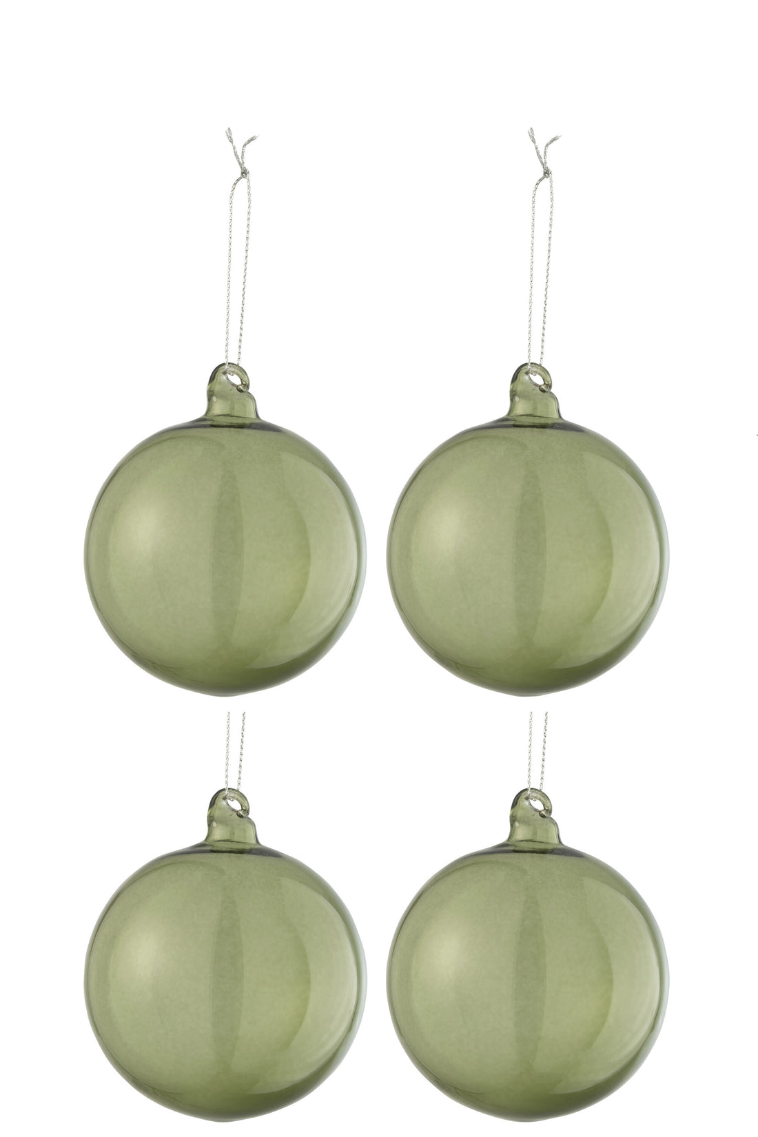 J-Line Box Of 4 Christmas Baubles Regular Transparent Green Medium