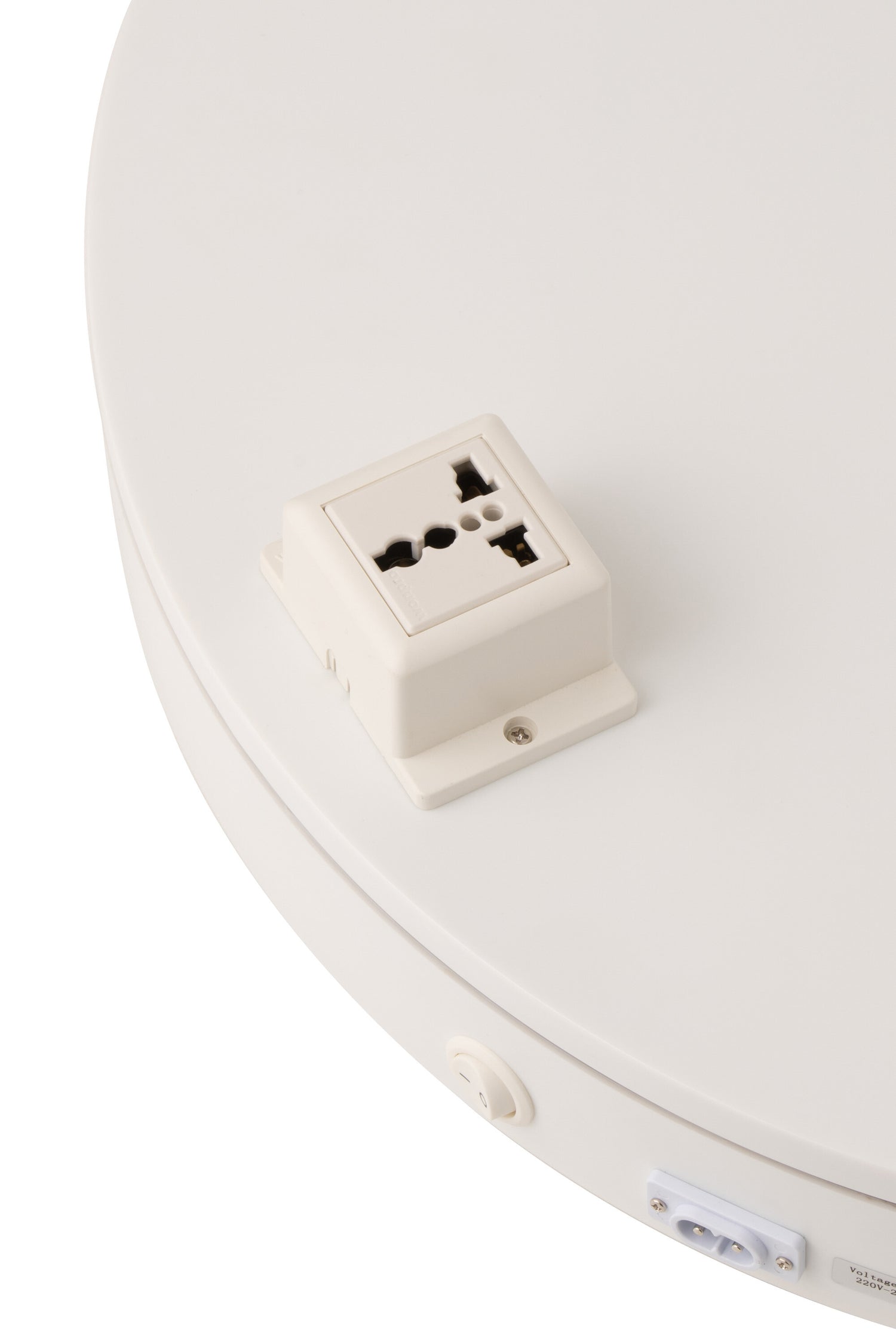 Draaibare voet Rond + Stopcontact 40 kg Kunststof Wit Middelgroot