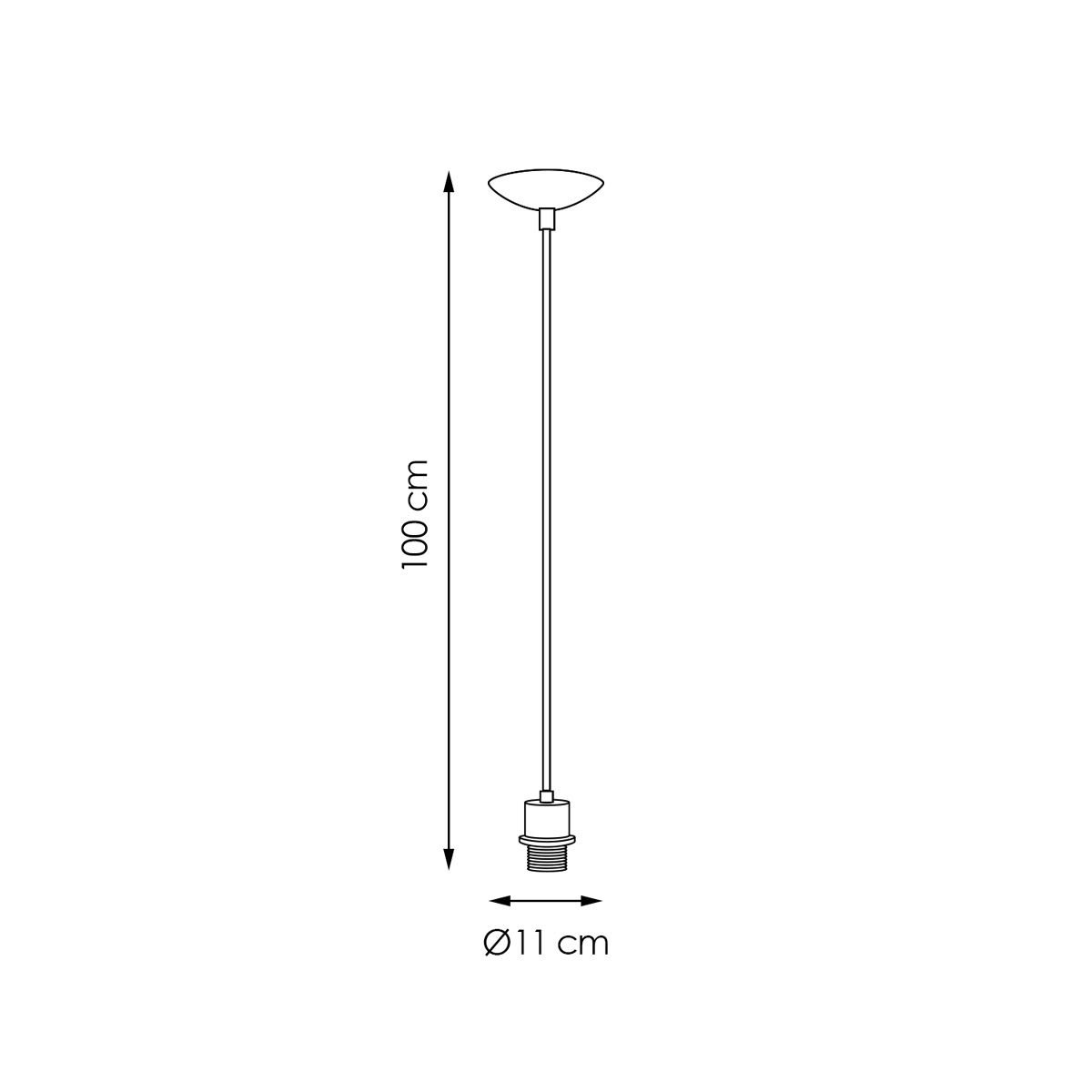 verlichtingspendel Basic 11/11/100cm-Geborsteld staal