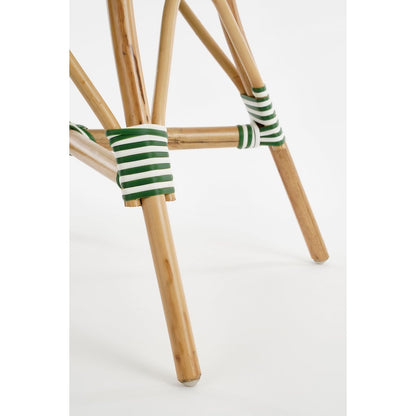 Mandox Bistrostoel - L51 x B57 x H90 cm - Rotan - Donkergroen, Wit