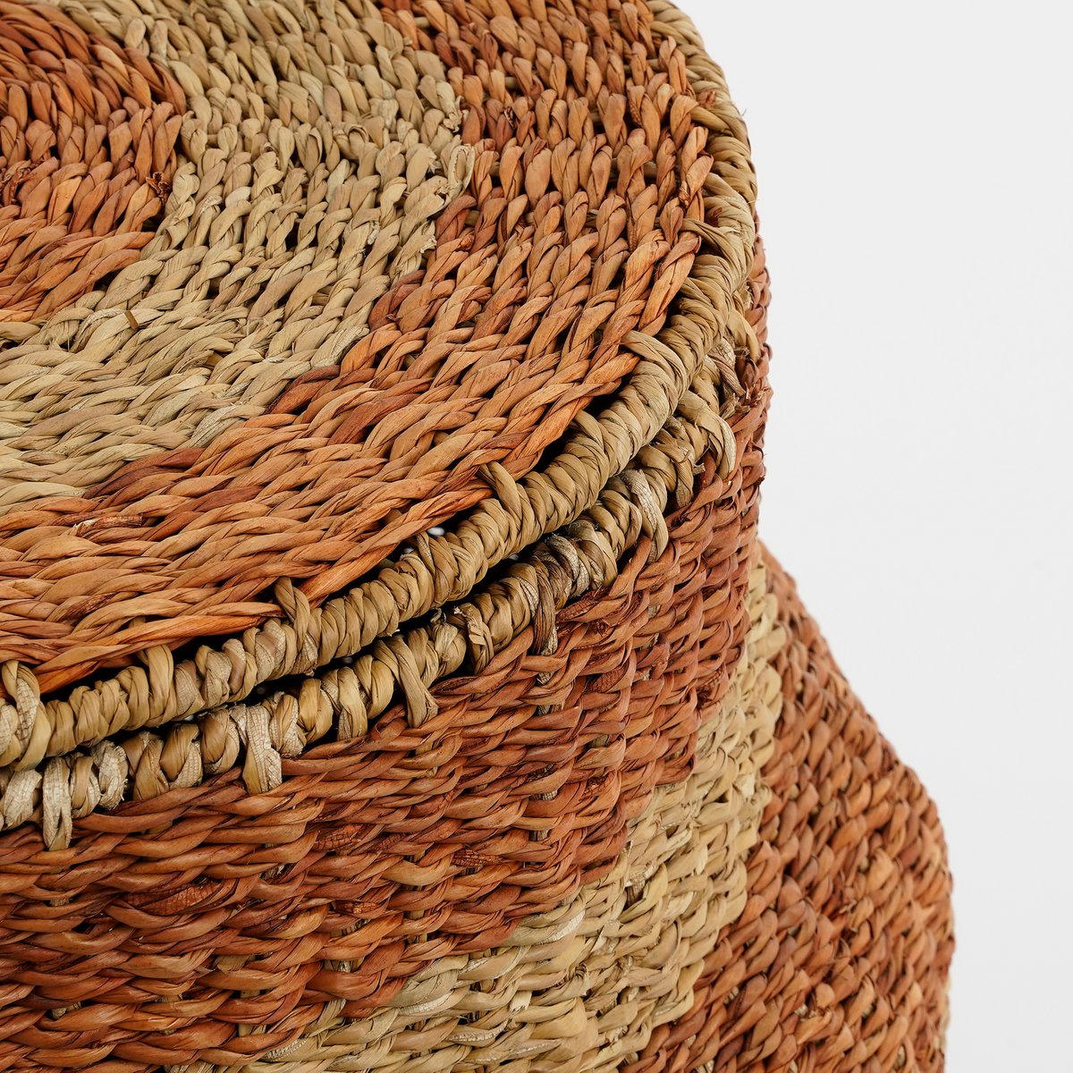 Tacoma Opbergmand met Deksel - H48 x Ø55 cm - Jute - Oranje