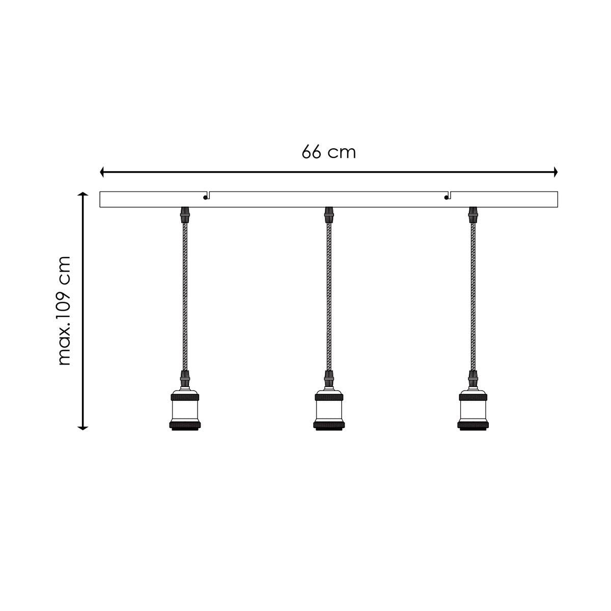 Hanglamp Basic Vintage - Messing - 66x12x109cm