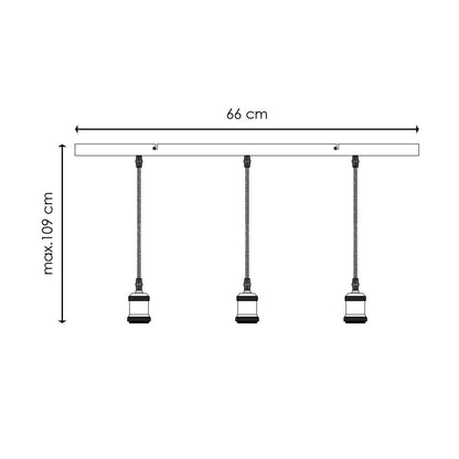 Hanglamp Basic Vintage - Messing - 66x12x109cm