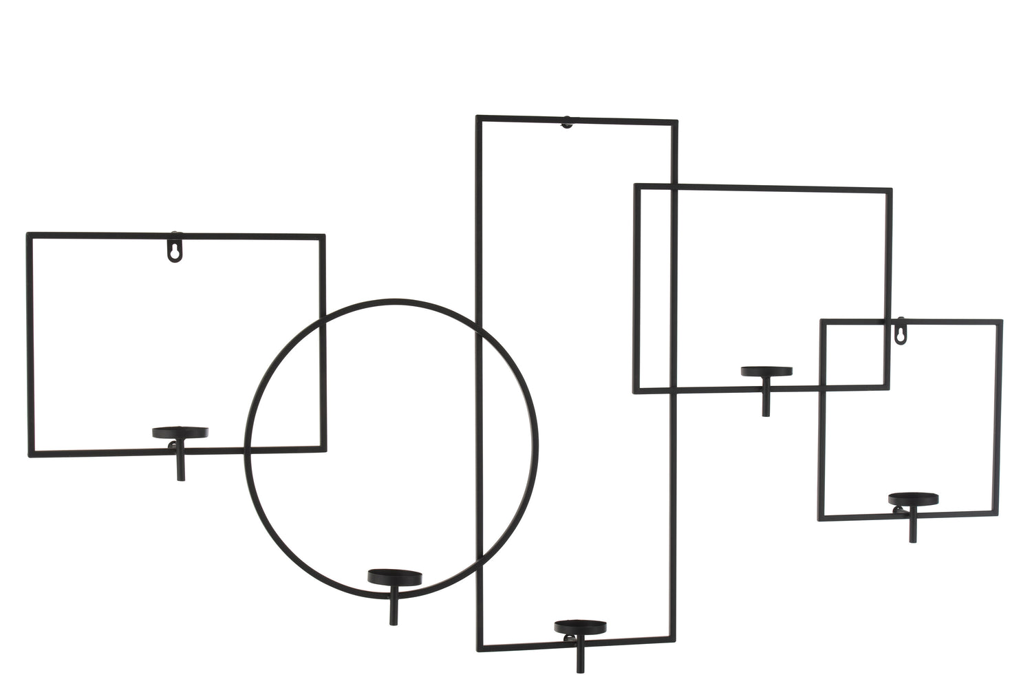 Wanddecoratie Kaarshouder Metaal Zwart