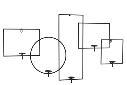 Wanddecoratie Kaarshouder Metaal Zwart