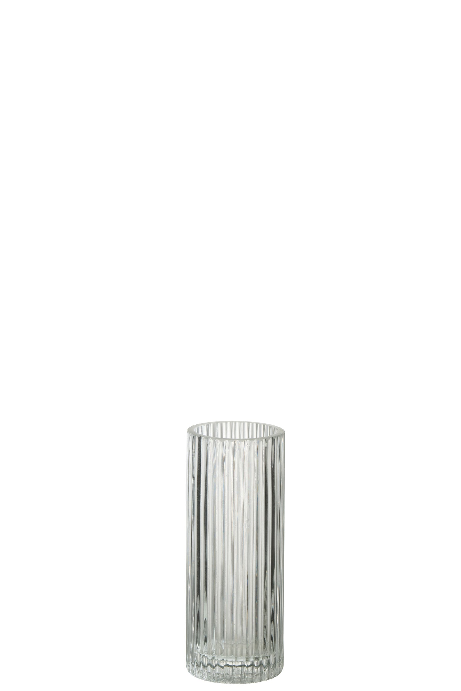 J-Line Vaas Cylinder Lijnen Glas Transparant Small - 20.00 cm hoog